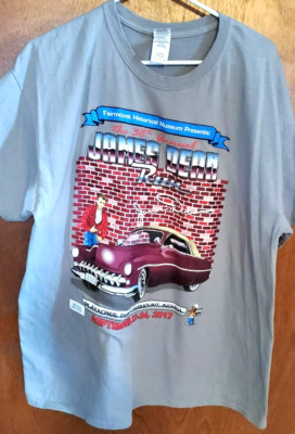 James Dean TShirt Size XL Gray 2017 Annual Car Show Fairmount UNWORN