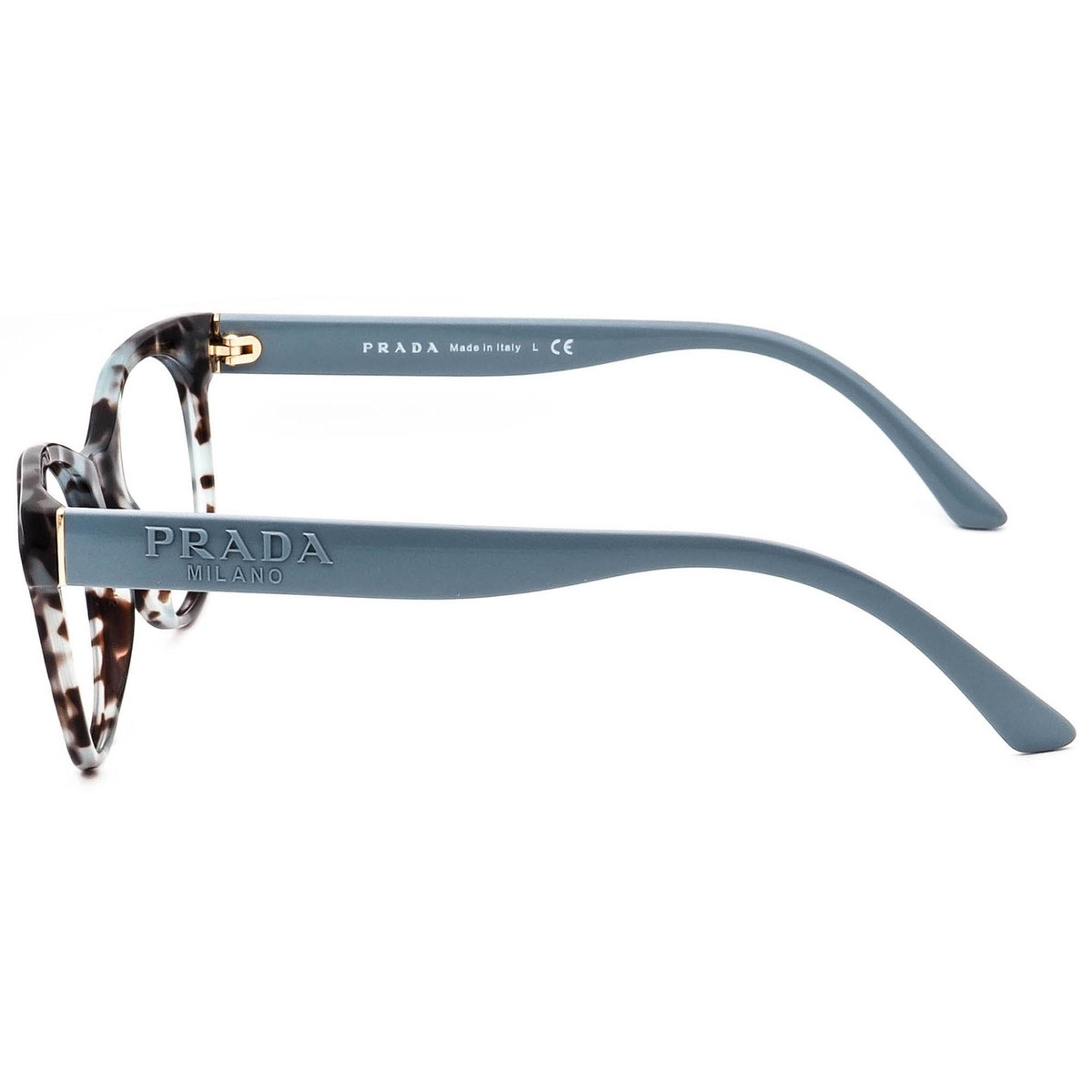 Prada Eyeglasses Frames VPR18T VIB-1O1 Blue Brown Tortoise Cat Eye 51-16-140 Prada PR A18V Eyeglasses | LensCrafters main image 2