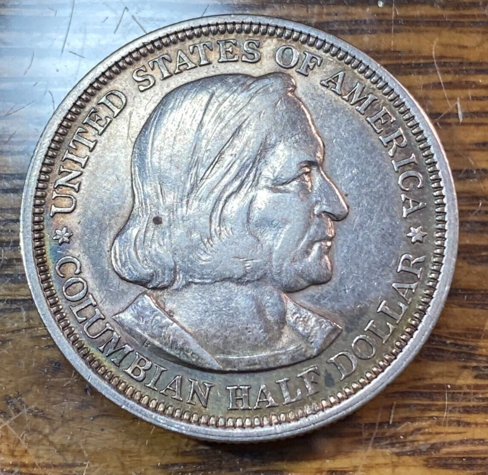 Unique 1892 Columbian Half With Exposition Ticket and Vintage Note CHRC - Image 3 of 3