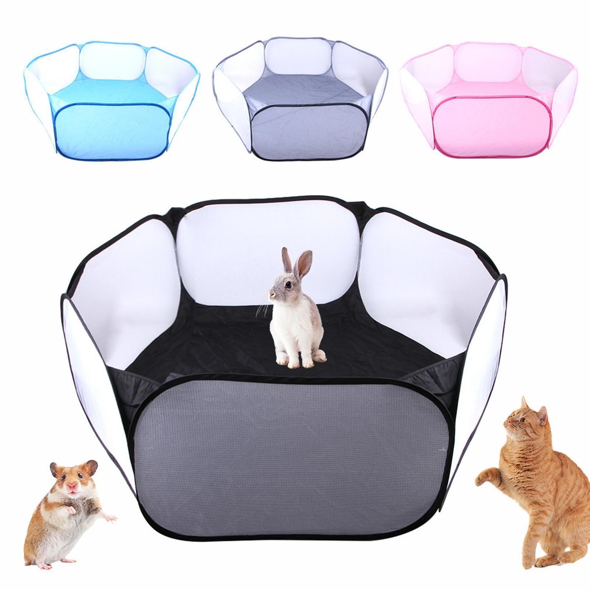 Folding Hamster Playpen Pet Tent Anti Escape Cage Tent Chew Proof