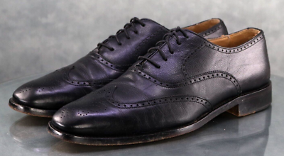 Bostonian Classics Black Leather Wingtip Brogue Derby Shoes Size 10 M Bostonian Mens Black Leather Wingtip Brogue Oxford Dress  main image 3