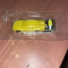 Vintage NOS Cereal Premium Push Spring Toy Yellow Car New In Package Sealed