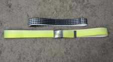 Mens Nike Golf Interchangeable Belts Neon Yellow Striped/Black  Gray Dot 48.5  