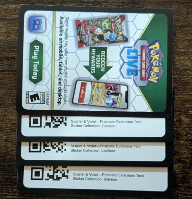 Prismatic Evolutions Tech Sticker Collection Pokemon TCG Live Online Code Cards Prismatic Evolutions Tech Sticker Collection Pokemon TCG Live Online Code Cards