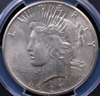 1927 PEACE DOLLAR PCGS MS 63 NICE GLOWING SILVERY WHITE STRONG STRIKE VERY LOW