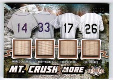 2021 LEAF LUMBER BASEBALL GALARRAGA/WALKER/HELTON/BURKS MT CRUSHMORE QUAD BAT 35