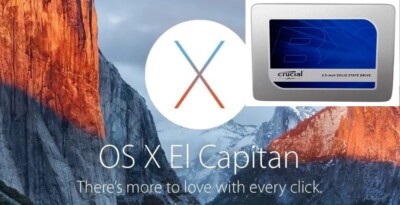 CRUCIAL APPLE MACBOOK PRO 2008 2009 480GB SSD SOLID STATE DRIVE + OS X EL CAPITAN