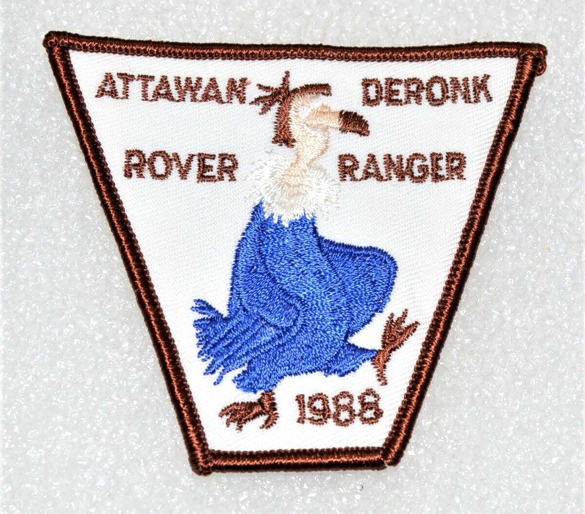 Blue Bird 1988 Attawanderonik Rover Ranger Moot Scout EVENT Badge Rolled Edge