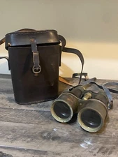 Antique 1837-1868 T. Cooke Brass Binoculars w/ leather case