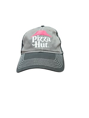 Pizza Hut Hat Cap Unisex Black Strapback Mesh Back Employee Uniform Adjustable