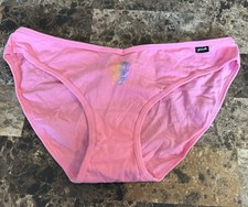VINTAGE VICTORIA  S SECRET PINK COTTON BLEND BIKINI PANTY   LARGE . NEW