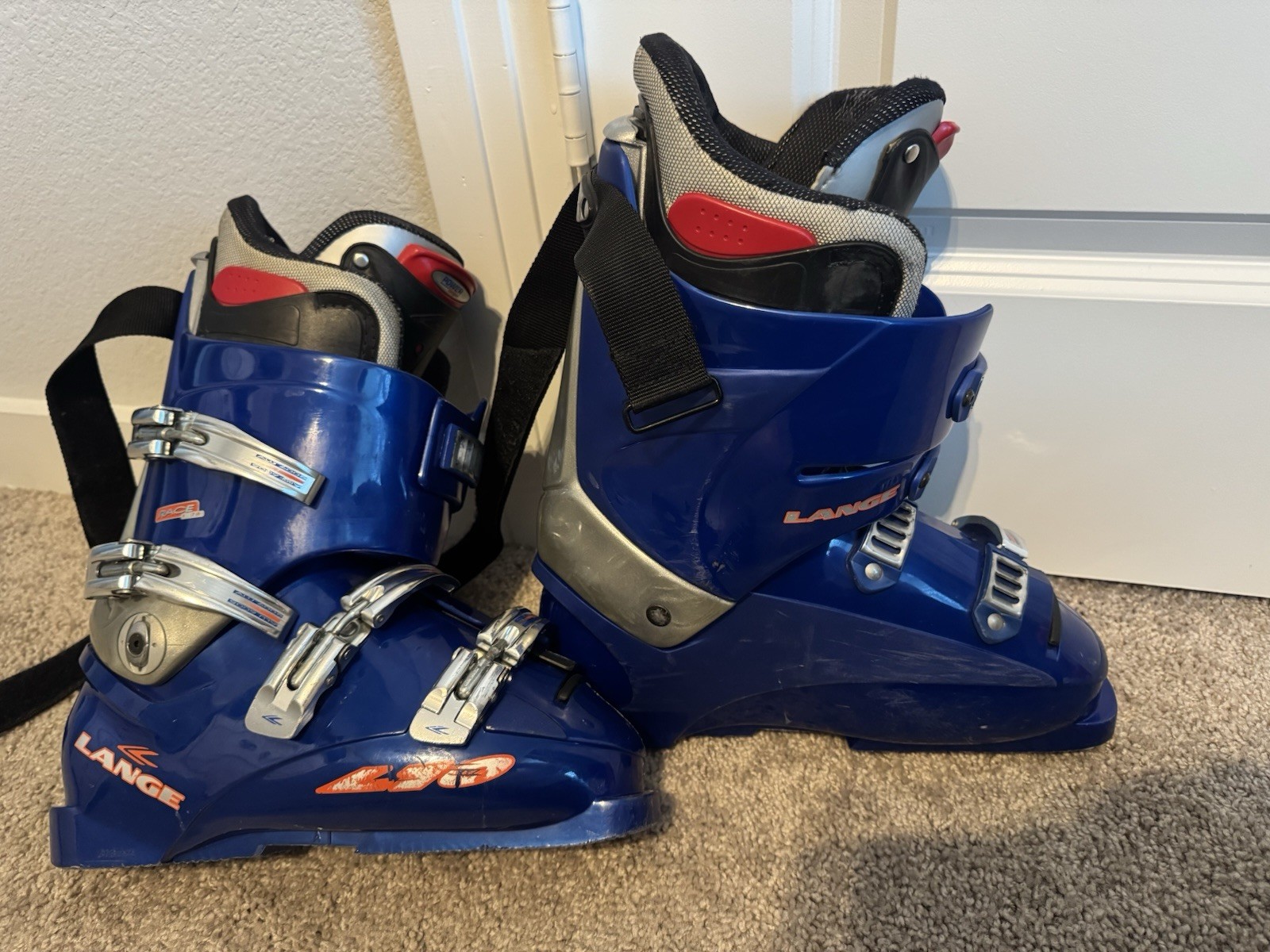 SALOMON Scarponi da sci downhill Lange L10 blu e grigi taglia US 9 usati