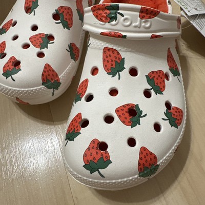 Crocs Strawberry Red Vacay Vibe LINED Clog NEW Womens size 8 Men