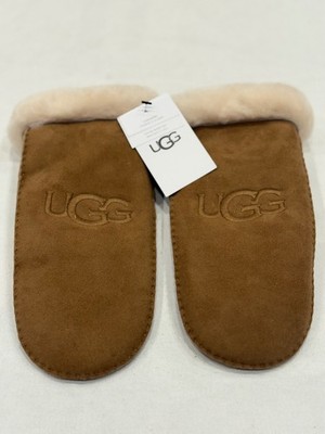 UGG Women s Sheepskin Embroider Mitten Color Chestnut Size L/XL