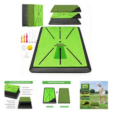 Golf Hitting Mat with Replaceable Practice Mat Swing Path Detection Indoor