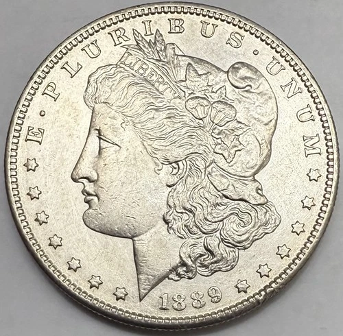 1889-S Morgan Silver Dollar AU+ Details
