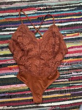 Lace Halter Bodysuit with Cross Back Straps