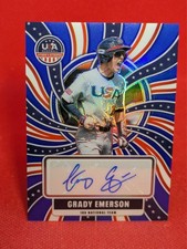 Grady Emerson 2026 USA Baseball Stars & Stripes 18U Blue Prizm AUTO ***36/49***