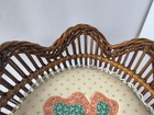 Vintage Cottage Core Embroidered Butterfly Fabric Country Woven Wicker Basket — photo 7