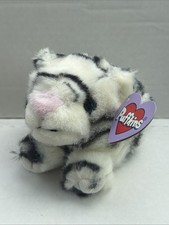 Vintage Swibco 1994 Puffkins Tasha The White Tiger 4" Stuffed Animal w/tag NEW