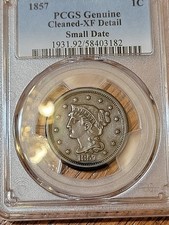 1857 Year Braided Hair Large Cents (1839-1857) for sale | eBay