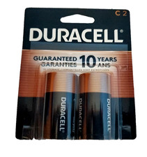 Duracell Copper Top C Coppertop 10 YEAR Alkaline Batteries 1.5 Volt 2 Pack