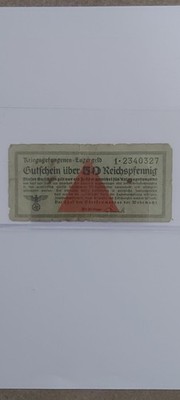 Germany 50 Reischpfennig banknote 1939-1944, prison camp ticket