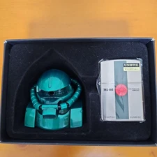 No Oil non oil ZIPPO MS06 Zaku Head Stand Green Lighter Model Limited Collectors