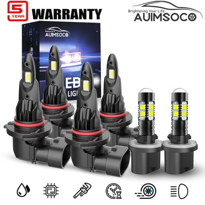 6 LED Headlight HI LO Beam Fog Bulbs For Ford Thunderbird Coupe 2-Door 1990-1993