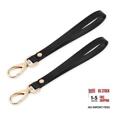 Genuine Leather Keychain,Wristlet Hand Strap, for Key Wallet Purse 2 Black
