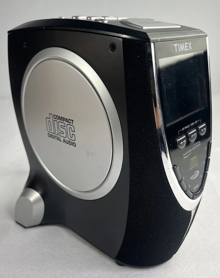Timex T625B Juego Automático Triple Alarma Reproductor de CD Reloj Radio Sonidos Naturales - Probado Foto 3 de 4