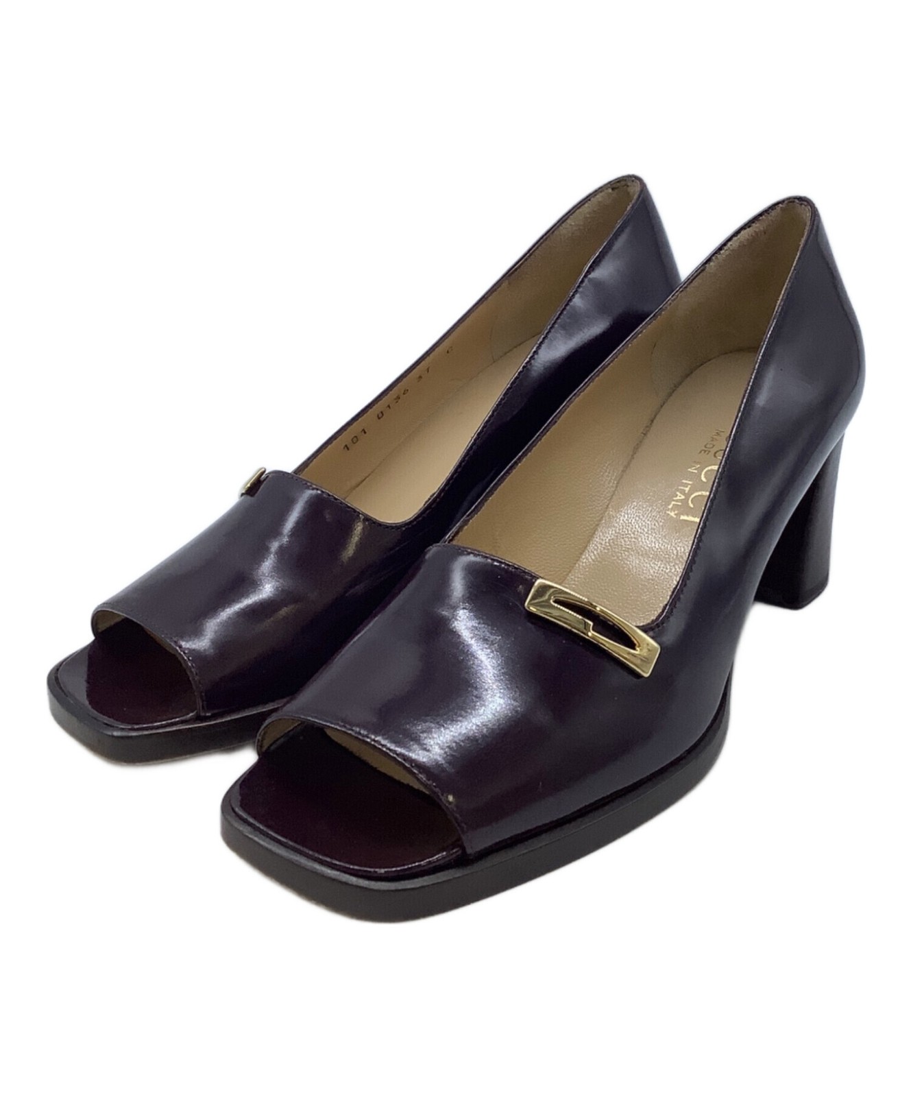 GUCCI Shoes Pumps Heel Open-toe EU 37 US 7 Purple Authentic