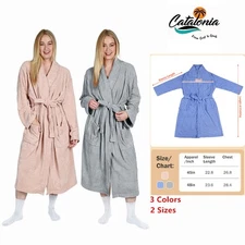 Womens Robe Soft Warm Fleece Plush Bathrobe Ladies Sleepwear Housecoat Nightgown