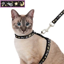 Cat Harness and Leash Set for Outdoor Walking Escape Proof Medium, Black 