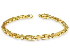 14k Solid Yellow Gold Handmade 5mm Anchor Mariner Link Bracelet, 7"