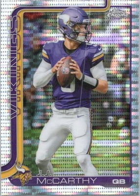 2025 Topps Chrome #199 J.J. McCarthy Pulsar Refractor