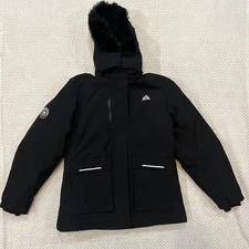 Moerdeng Soft Lined Hooded Waterproof Winter Ski Jacket Black Women’s Large