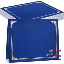 35Pcs Certificate Holders Diploma Covers - Single Sided Gold Foil Royal Blue