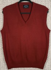 Vintage 90s Jantzen Orlon Acrylic Sweater Vest Red V Neck USA Men  s L
