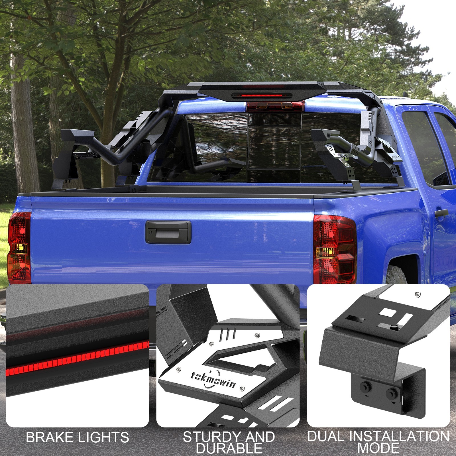Roll Sport Bar Adjustable Chase Roof Rack Bed Bar For F150 Silverado Sierra 1500