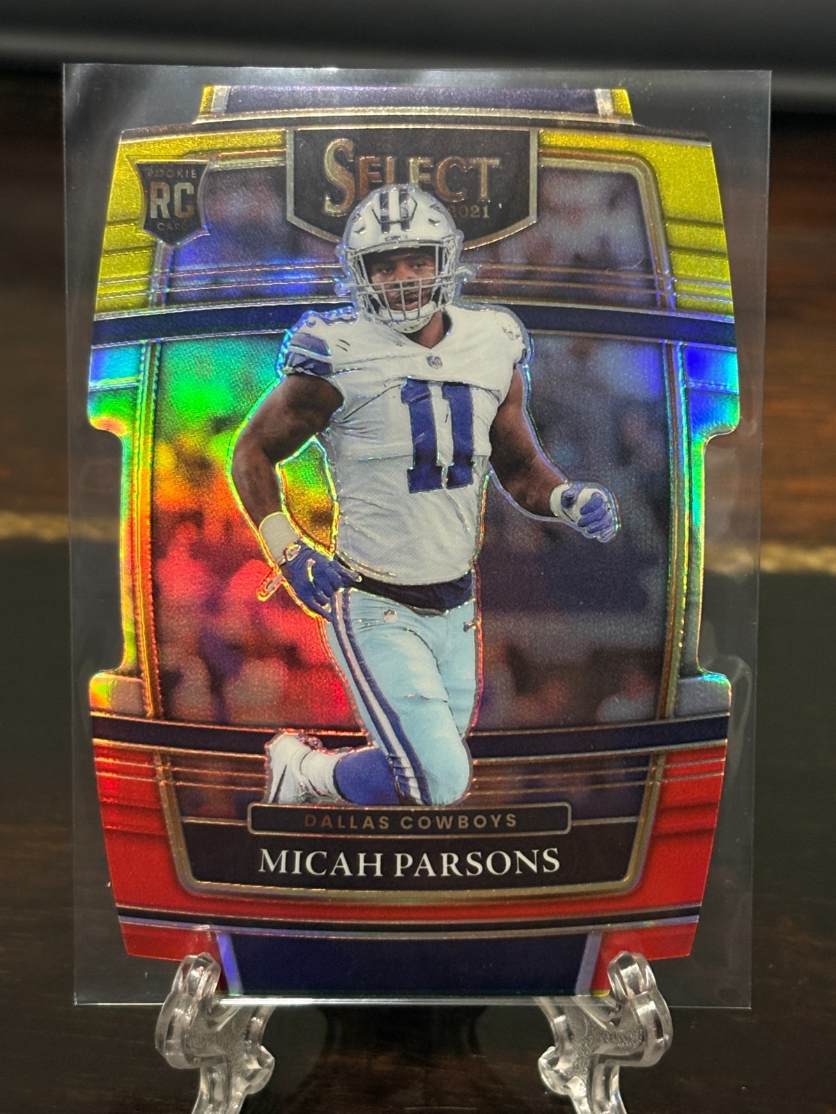 2021 Select Die Cut Red Yellow Prizm #85 Micah Parsons RC - Dallas Cowboys