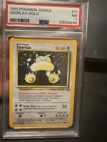 1999 POKEMON JUNGLE #11 SNORLAX-HOLO PSA 7