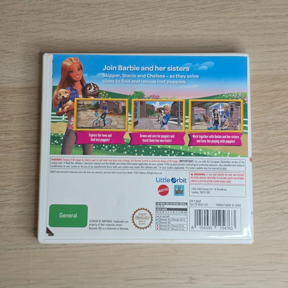 Barbie & Her Sisters Puppy Rescue Nintendo 3DS Video Game PAL + Manual 2015 - Image 2 of 4