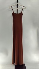 Quince Women Tencel Rib Knit Maxi Slip Dress Brown S