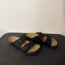 Birkenstock Arizona Narrow Fit Soft Footbed Leather Black Sandals UK 6 / EU 39