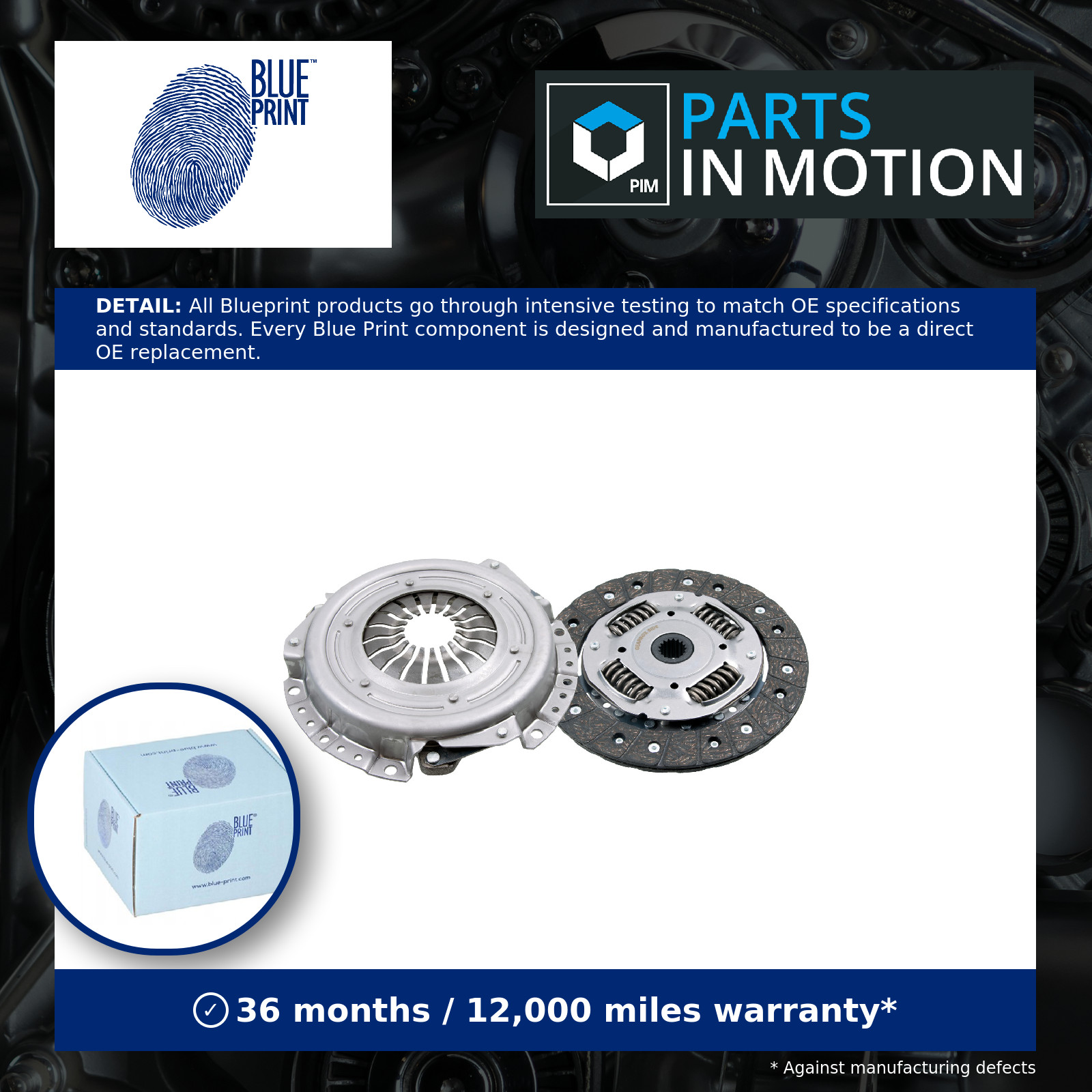 Clutch Kit 2 piece (Cover+Plate) fits FORD PUMA 1.4 97 to 00 190mm Blue Print