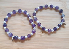 2x Amethyst Perlenarmband