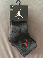 Nike Air Jordan Kids Socks 3 Pack   Black/Red   Size 3Y  5Y   New