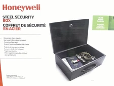 Honeywell Fire Resistant Steel Security Safe Box 6104 Key Lock Black Retail Box