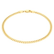 Bracciale Leggero Miami Cuban Link In Oro Giallo 14K 3mm Per Uomo E Donna 7"